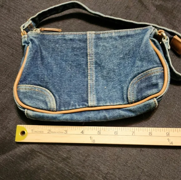 Small Denim and faux leather purse - Picture 4 of 5